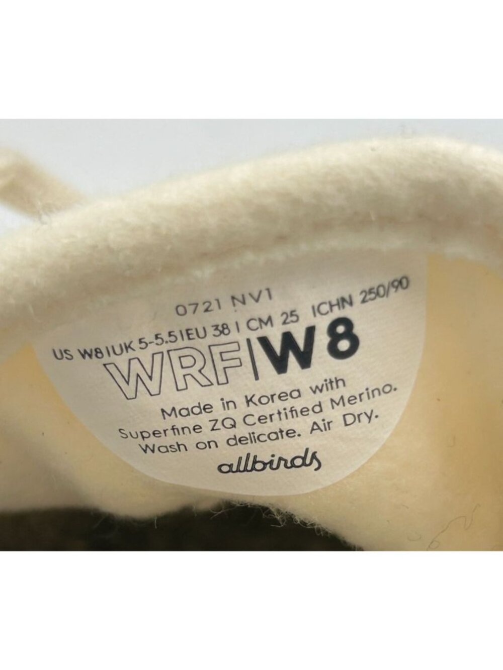 NWOB Allbirds Women's Cream Wool Runner Fluffs Casual Lace-Up Sneakers Sz 8 3279 - Picture 9 of 16